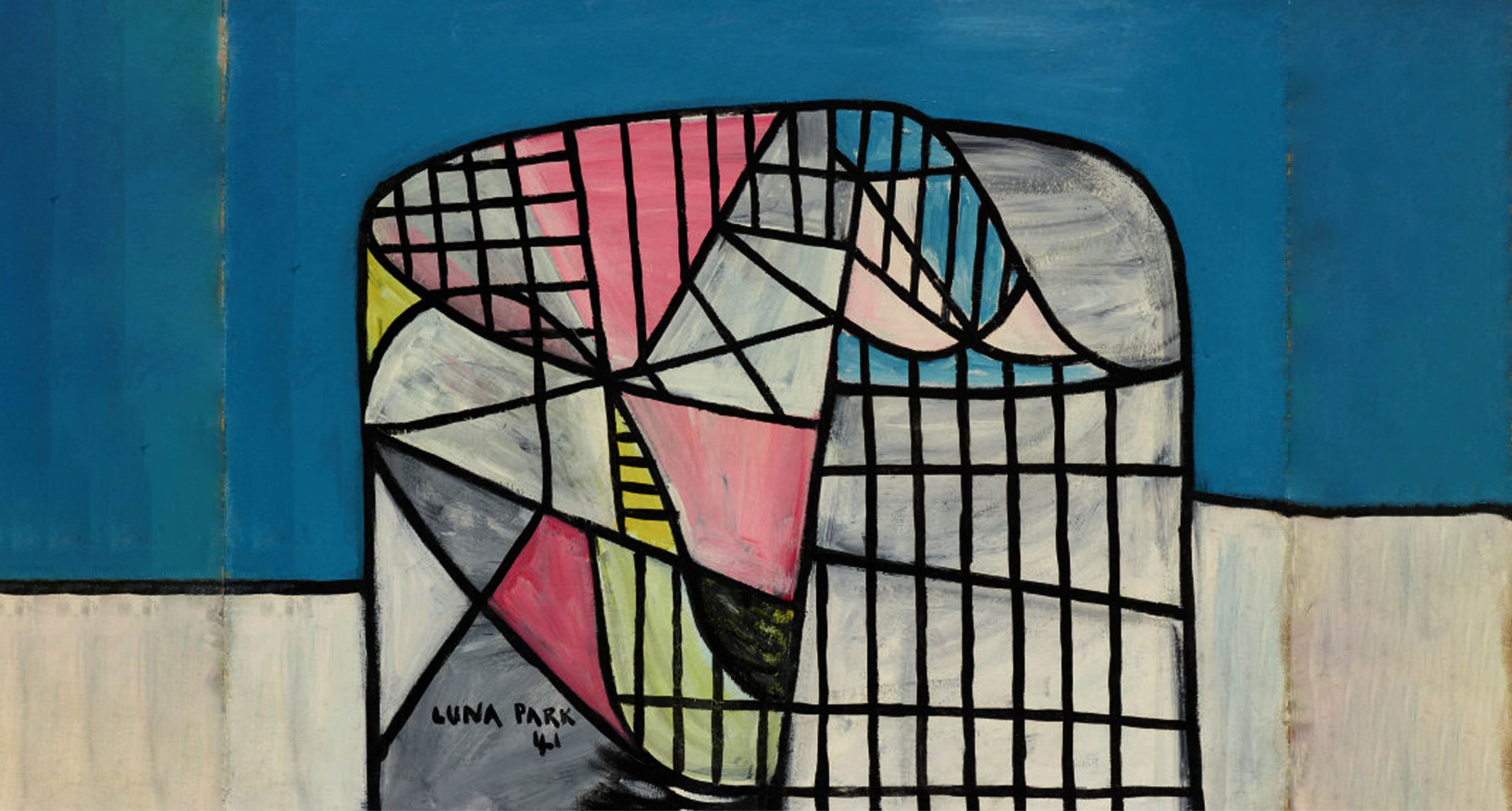 _ADD_LANG_HEADER_____Sidney Robert Nolan
Luna Park 1941
nitrocellulose lacquer on canvas
67 x 84 cm stretcher; 78 7 x 95 4 x 3 3 cm frame
Art Gallery of New South Wales
Purchased with funds provided by the Nelson Meers Foundation 2003
  The Trustees of the Sidney Nolan Trust DACS  Licensed by Copyright Agency
Photo: AGNSW
