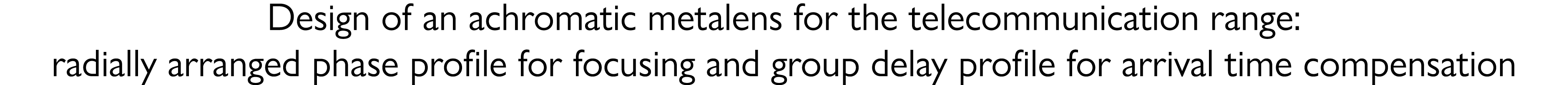 Design of an achromatic metalens for the telecommunication range: radially arranged phase profile for focusing and gr   