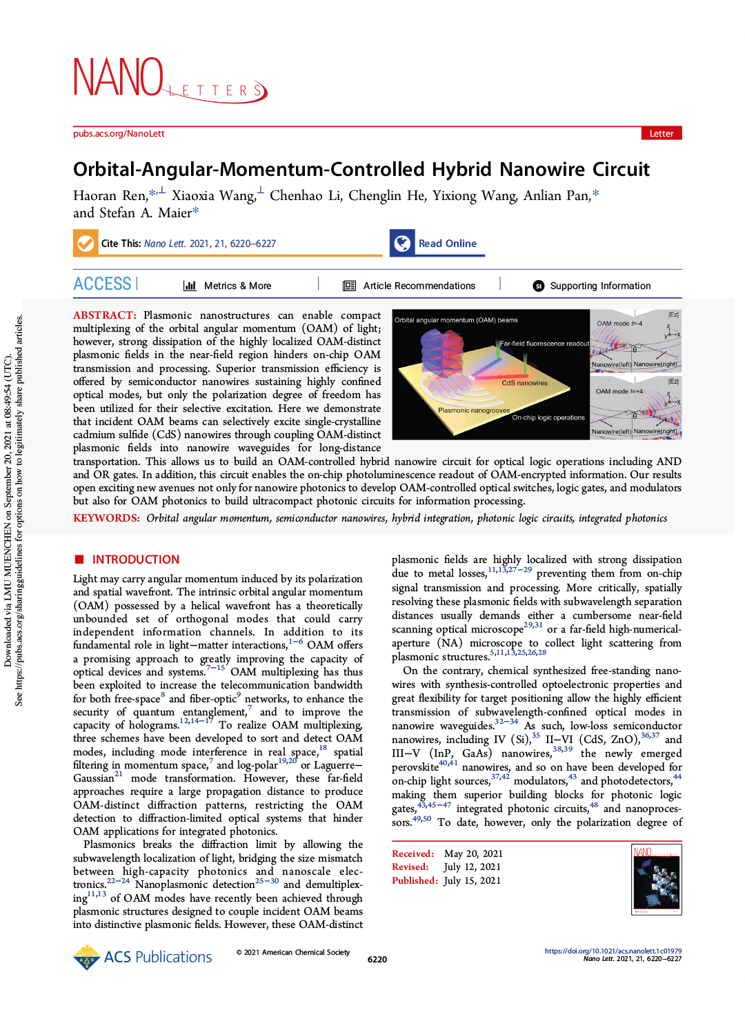 Nano Lett  2021 21:6220-6227