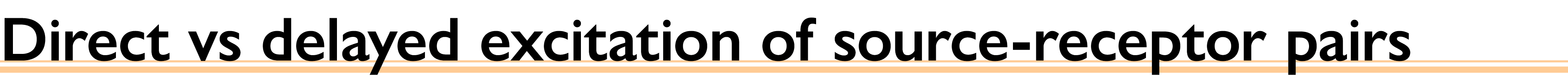Direct vs delayed excitation of source-receptor pairs